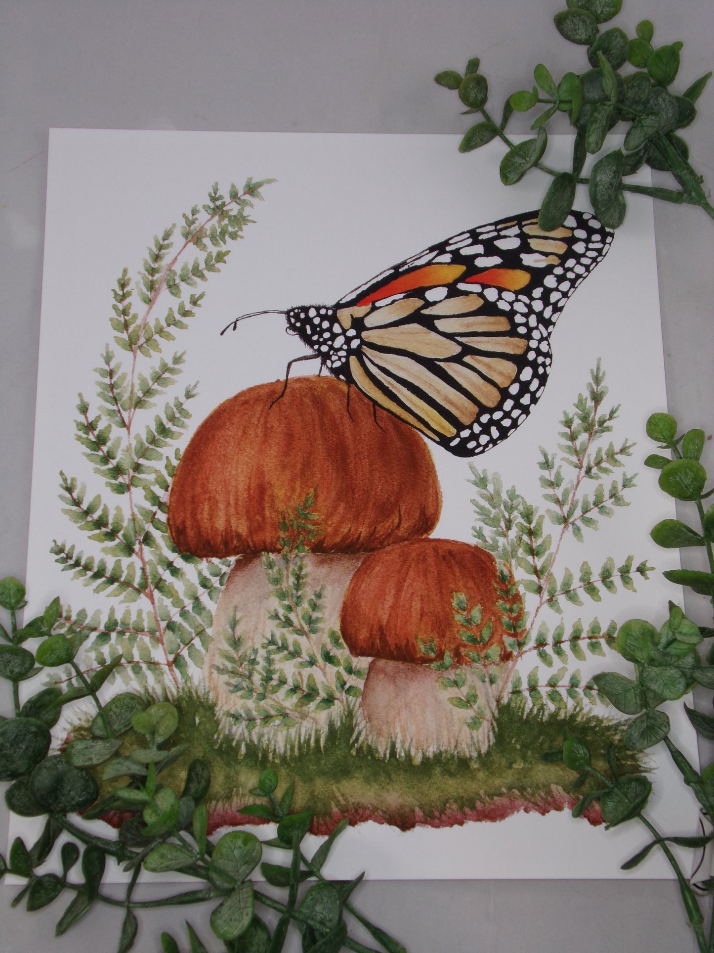 Monarch + Mushroom Print