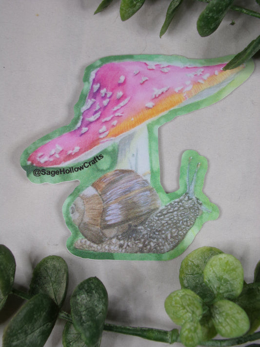 Snail + Mushroom Sticker