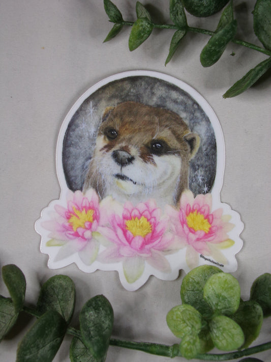 Otter in Moonlight Sticker