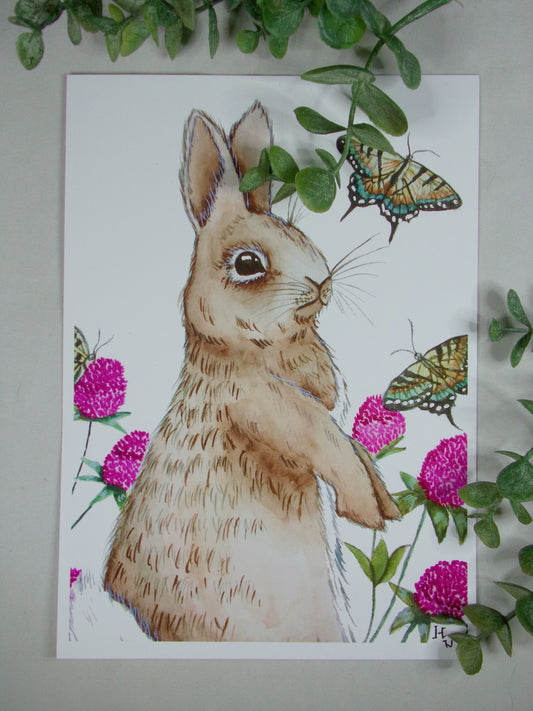 Bunny + Clover Print