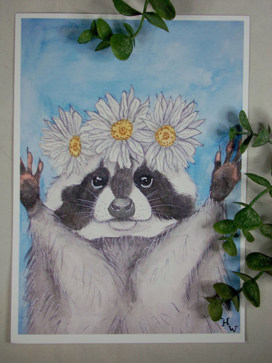 Spring Raccoon Print