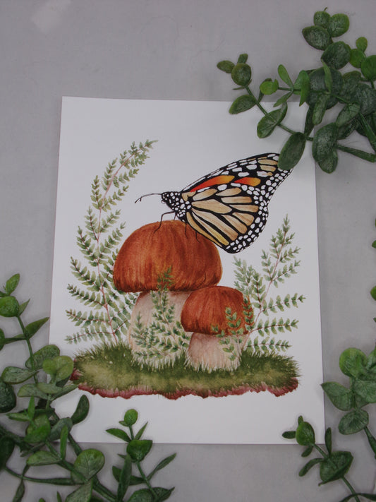 Monarch + Mushroom Print